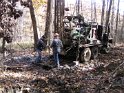 Placing tubing into well before pumping in plugging compound.